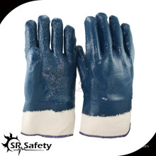 SRSAFETY Gant robuste, manchette en toile, gants rugueux, gants en nitrile industriels à l&#39;huile